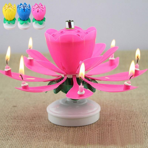 Musical Lotus flower birthday candles